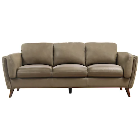 Mid-Century Modern Leather Sofa
